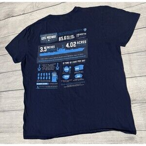 USS Midway CVA CV41 Graphic T Shirt Size Large? See Dimensions Navy Aircraft HTF